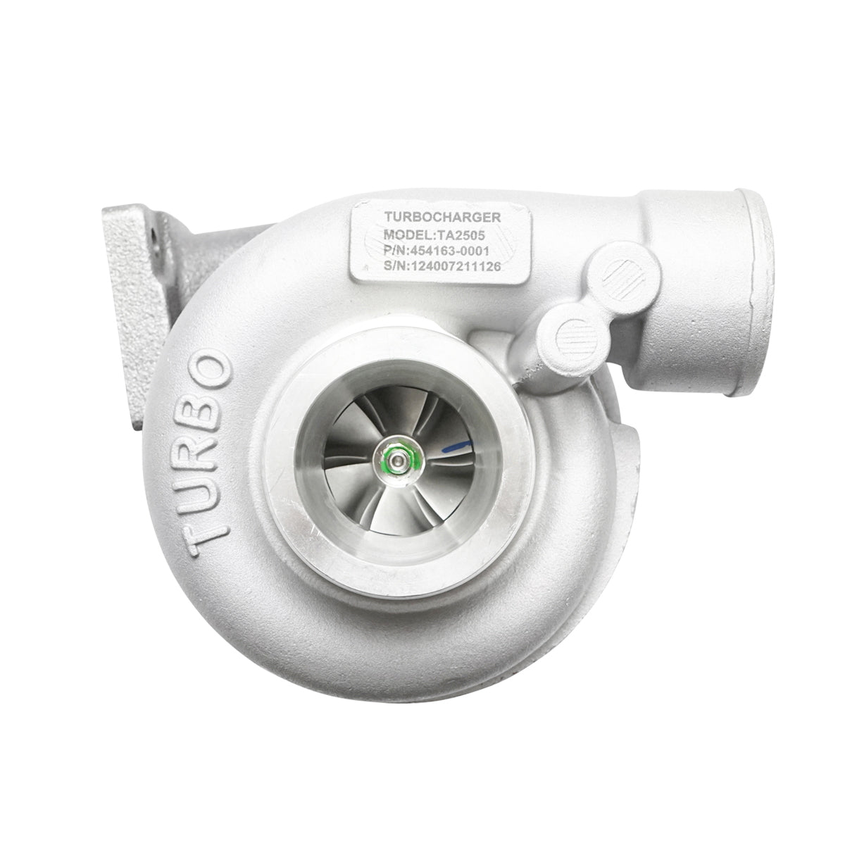 Turbo for Case IH, New Holland OEM code 99449947, 454163-0001, model TA2505, engine Iveco 8035.25.228, 8045.25.287